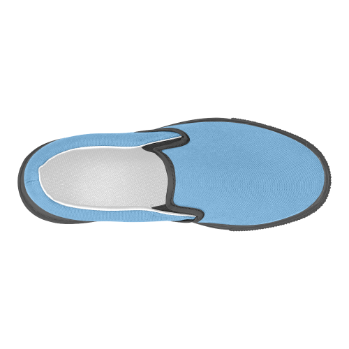 Azure Blue Men's Slip-on Canvas Shoes (Model 019)