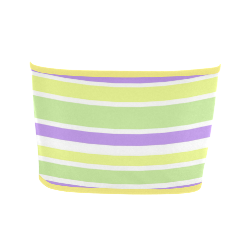 Yellow Green Purple Stripes Pattern Bandeau Top