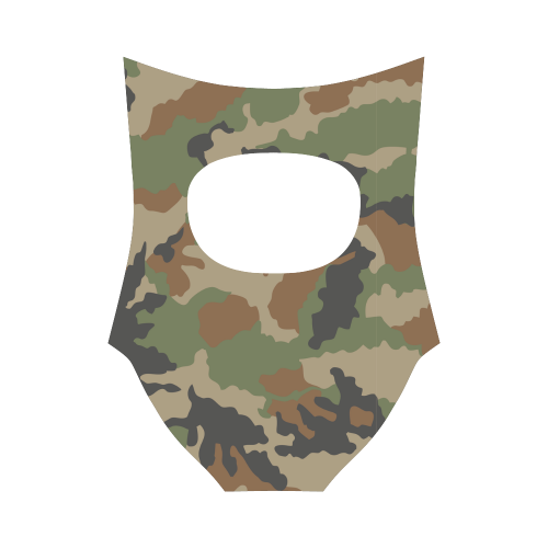 Woodland Forest Camouflage Strap Swimsuit ( Model S05)