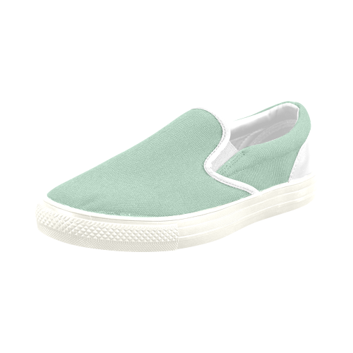 Grayed Jade Men's Slip-on Canvas Shoes (Model 019)