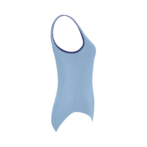 Placid Blue Vest One Piece Swimsuit (Model S04)