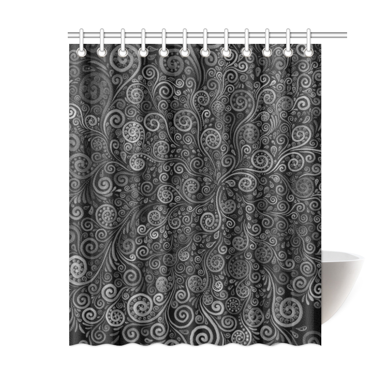Black and White Rose Shower Curtain 60"x72" ID D357750