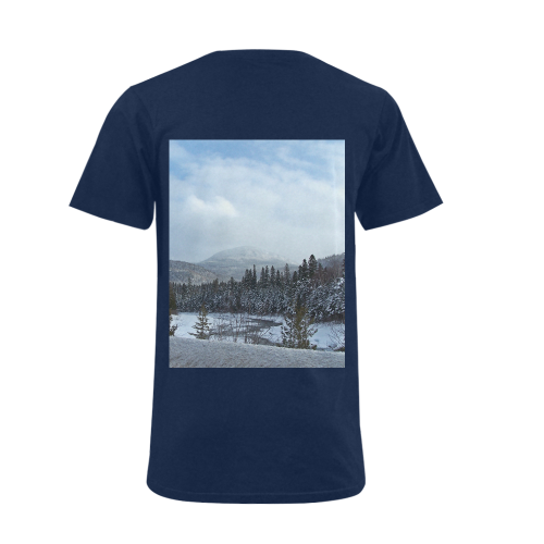 Winter Wonderland Men's V-Neck T-shirt (USA Size) (Model T10)