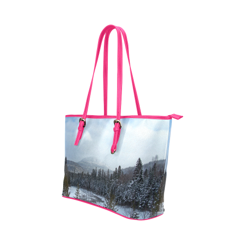 Winter Wonderland Leather Tote Bag/Small (Model 1651)