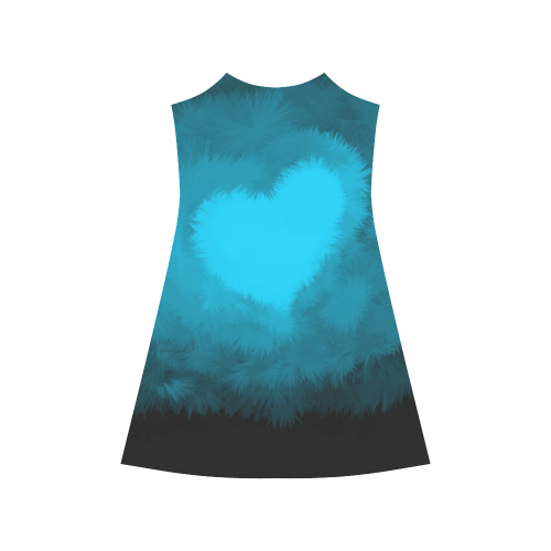 Blue Fluffy Heart Alcestis Slip Dress (Model D05)