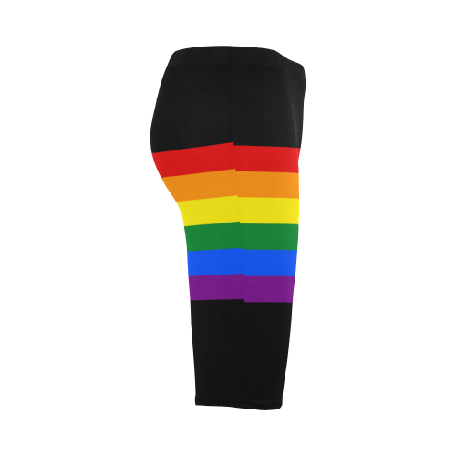 Gay Pride Rainbow Flag Stripes Hestia Cropped Leggings (Model L03)