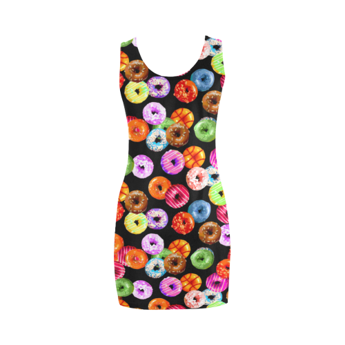 Colorful Yummy DONUTS pattern Medea Vest Dress (Model D06)