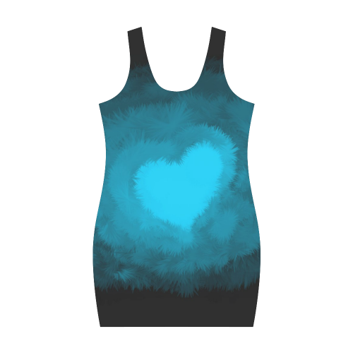 Blue, Fluffy Heart Medea Vest Dress (Model D06)