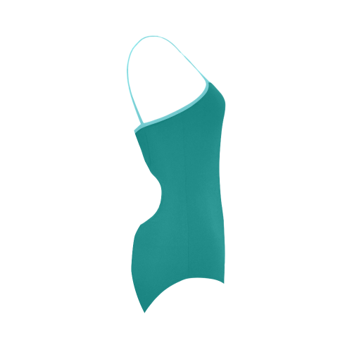 Deep Peacock Blue Strap Swimsuit ( Model S05)
