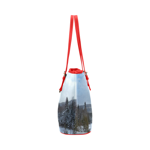 Winter Wonderland Leather Tote Bag/Small (Model 1651)