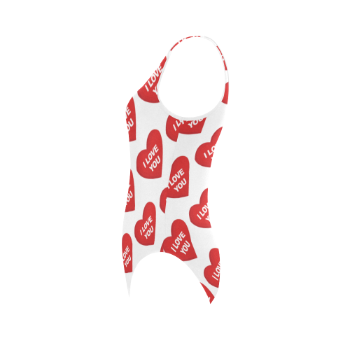 I love you in heart Vest One Piece Swimsuit (Model S04)