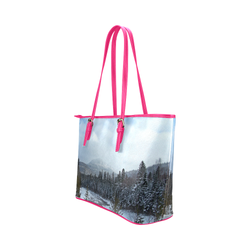 Winter Wonderland Leather Tote Bag/Small (Model 1651)