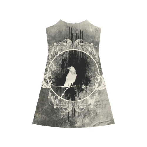 The crow with flowers, vintage design Alcestis Slip Dress (Model D05)