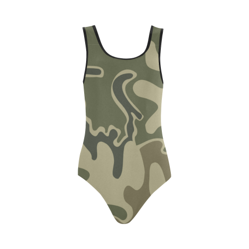 1948 Retro Camouflage Vest One Piece Swimsuit (Model S04)