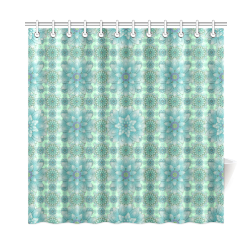 Turquoise Happiness Shower Curtain 72"x72"