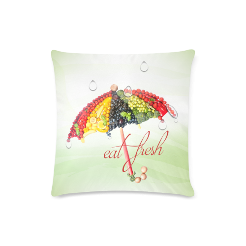 Eat Fresh Umbrella Vegan RAW Custom Zippered Pillow Case 16"x16"(Twin Sides)