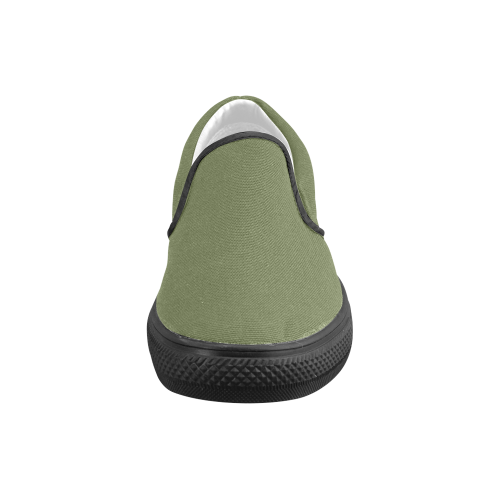 Cedar Green Men's Slip-on Canvas Shoes (Model 019)