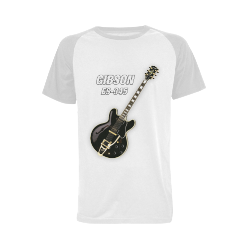 Black gibson-es-345 Men's Raglan T-shirt (USA Size) (Model T11)