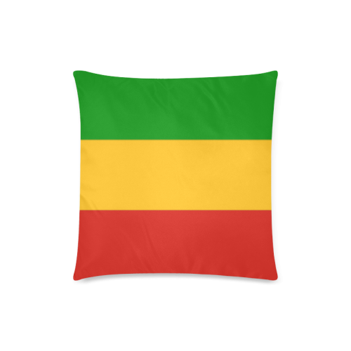 Rastafari Flag Colored Stripes Custom Zippered Pillow Case 18"x18"(Twin Sides)