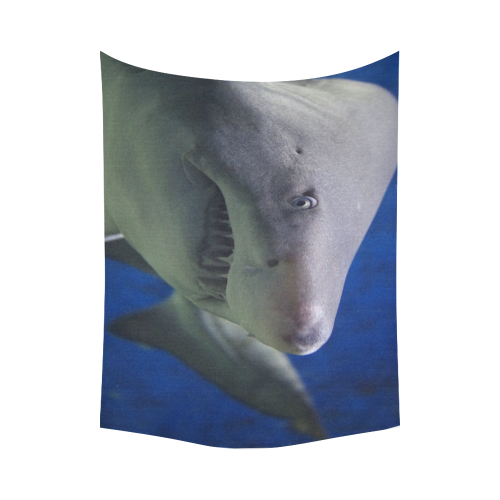 Great White Shark Attack Cotton Linen Wall Tapestry 80"x 60"
