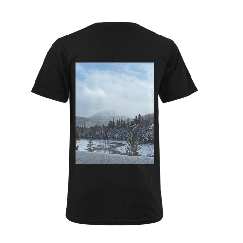 Winter Wonderland Men's V-Neck T-shirt (USA Size) (Model T10)