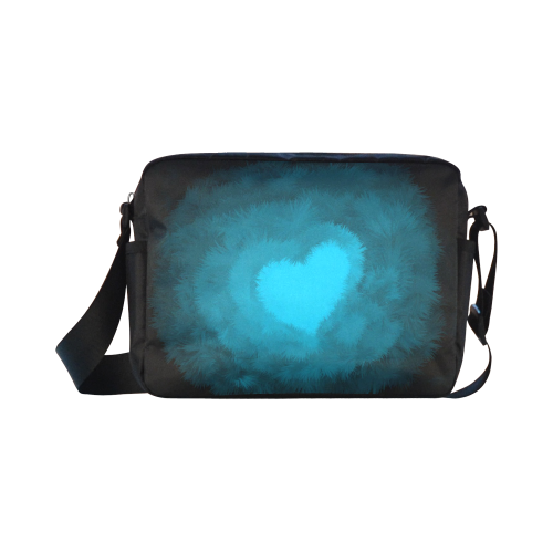 Blue Fluffy Heart Classic Cross-body Nylon Bags (Model 1632)