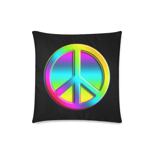 Neon Colorful Peace Pattern Custom Zippered Pillow Case 18"x18"(Twin Sides)