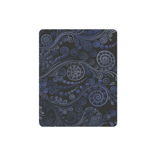 Ornamental Blue on Gray Rectangle Mousepad