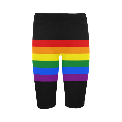 Gay Pride Rainbow Flag Stripes Hestia Cropped Leggings (Model L03)