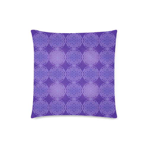 FLOWER OF LIFE stamp pattern purple violet Custom Zippered Pillow Case 18"x18"(Twin Sides)