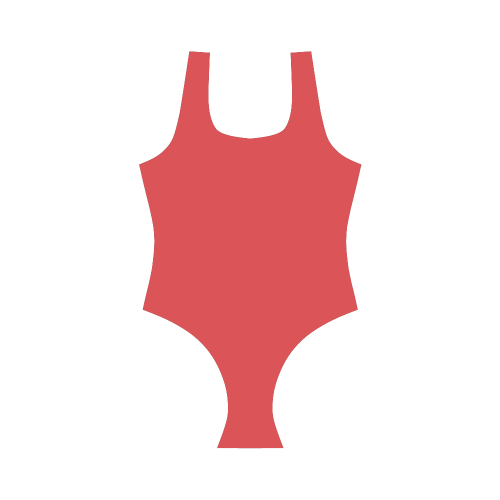 Poppy Red Vest One Piece Swimsuit (Model S04)