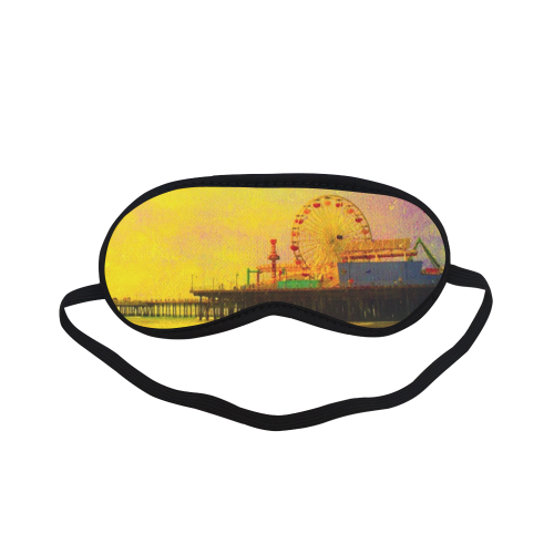 Yellow Purple Santa Monica Pier Sleeping Mask