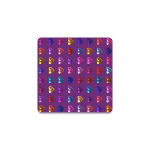 shiny hearts 4 Square Coaster