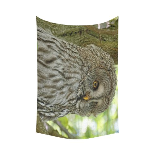 Adorable Little Owl Cotton Linen Wall Tapestry 90"x 60"