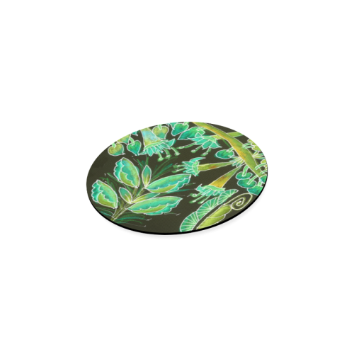 Irish Garden, Lime Green Flowers Dance in Joy Round Coaster