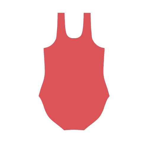 Poppy Red Vest One Piece Swimsuit (Model S04)