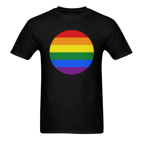 Gay Pride Rainbow Flag Stripes Sunny Men's T- shirt (Model T06)