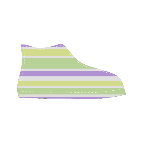 Yellow Purple Green Stripes Men’s Classic High Top Canvas Shoes (Model 017)