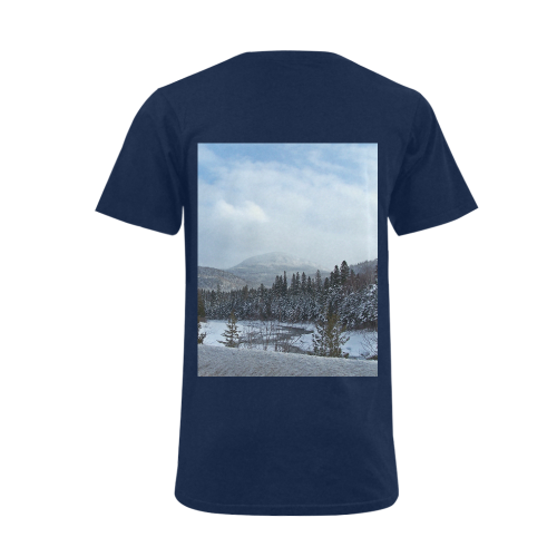 Winter Wonderland Men's V-Neck T-shirt  Big Size(USA Size) (Model T10)