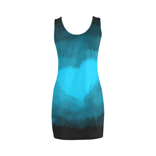 Blue, Fluffy Heart Medea Vest Dress (Model D06)