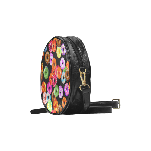 Colorful Yummy DONUTS pattern Round Sling Bag (Model 1647)