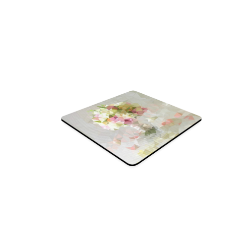 Low Poly Pastel Flowers Square Coaster