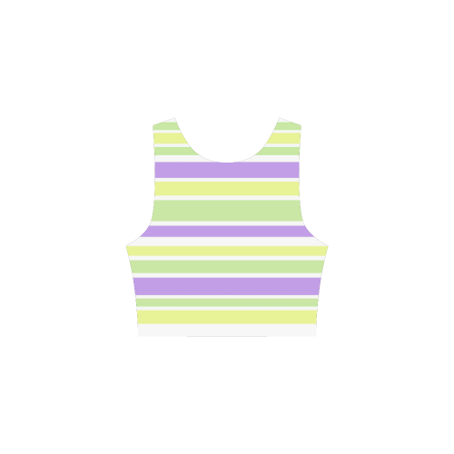 Yellow Green Purple Stripes Pattern Atalanta Sundress (Model D04)