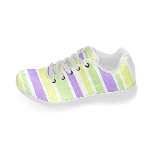 Yellow Purple Green Stripes Men’s Running Shoes (Model 020)