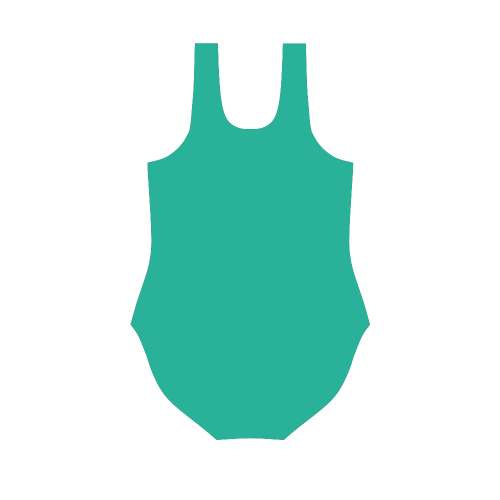 Peacock Green Vest One Piece Swimsuit (Model S04)