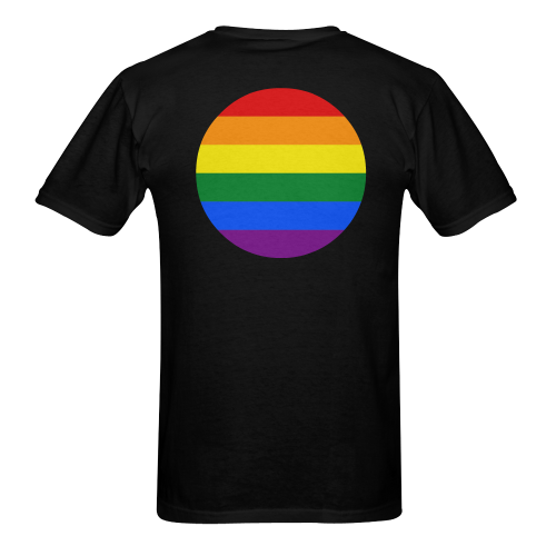 Gay Pride Rainbow Flag Stripes Men's T-Shirt in USA Size (Two Sides Printing)