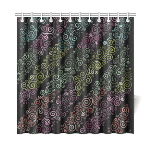 Psychedelic pastel rainbow Shower Curtain 72"x72"