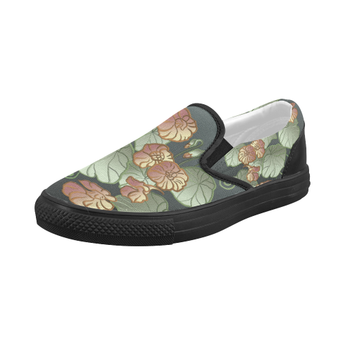 Art Nouveau - Garden Women's Slip-on Canvas Shoes (Model 019)