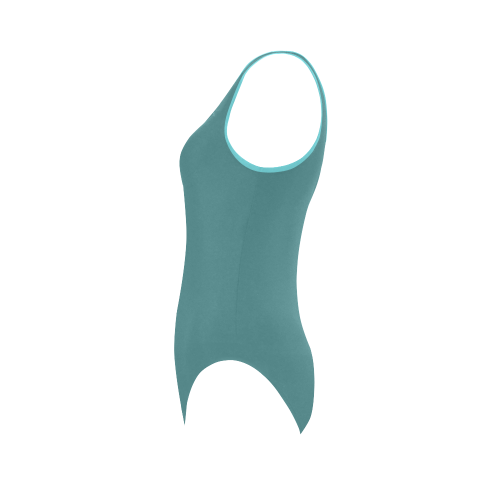 Teal Vest One Piece Swimsuit (Model S04)