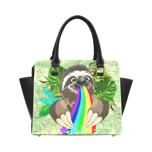 Sloth Spitting Rainbow Colors Classic Shoulder Handbag (Model 1653)